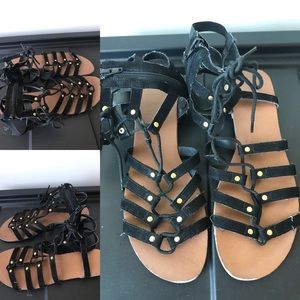 Black Gladiator Sandals